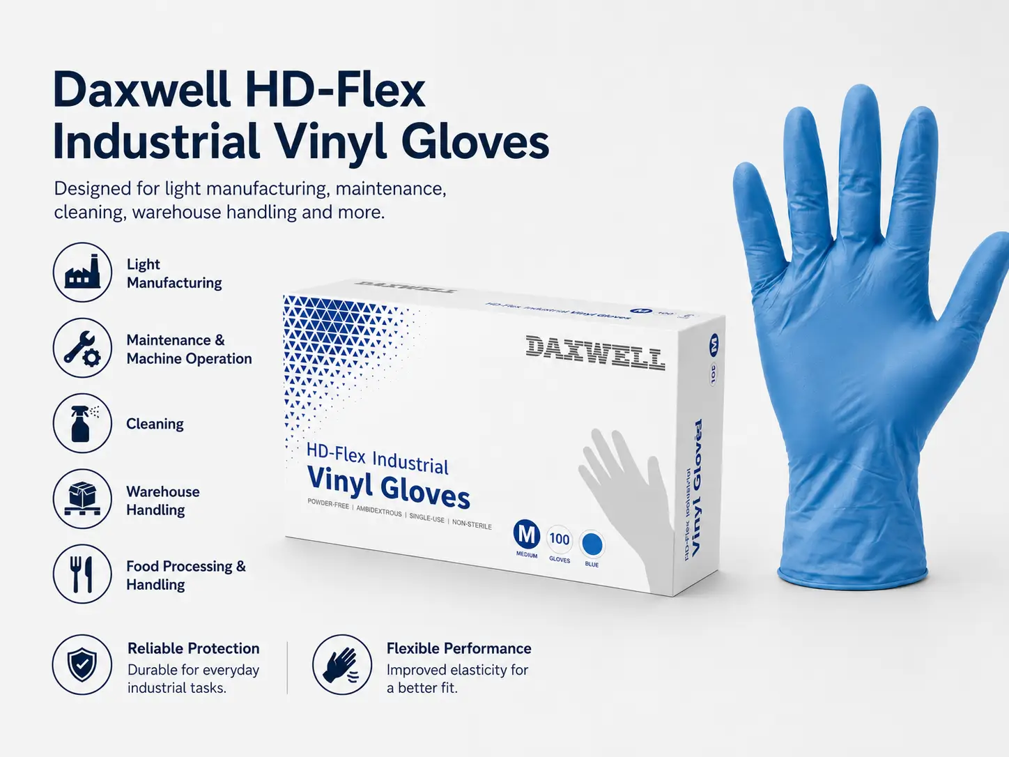 Vinyl HyperFlex Industrial Gloves Glove Pair View
