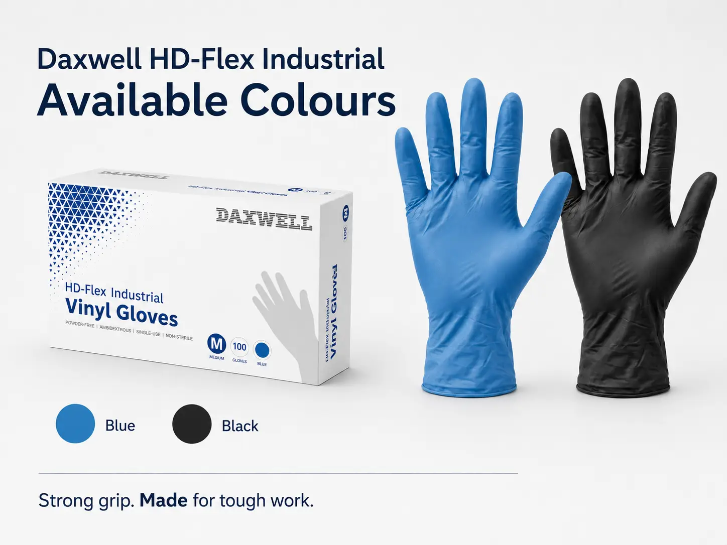 Vinyl HyperFlex Industrial Gloves Packaging Angle