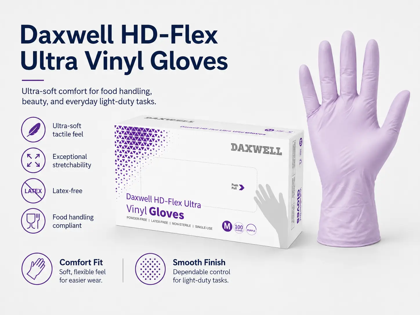 Vinyl HyperFlex Precision Exam Gloves Glove Pair View