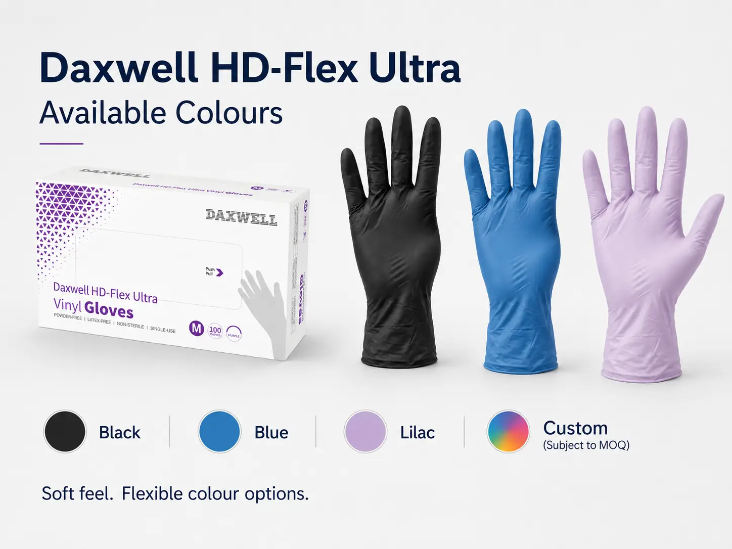 Vinyl HyperFlex Precision Exam Gloves Packaging Angle